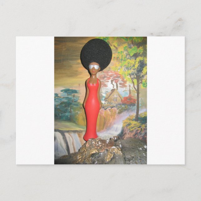 Afro Glam: Eine zeitlose Schönheit Postkarte (Vorderseite)