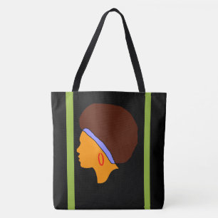 Afro-Haar auf ganz vorbei Druck-Tasche Tasche
