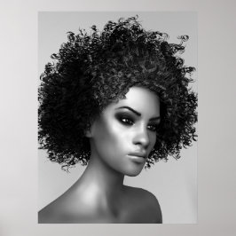 Afro Hair 3D Illustration Poster