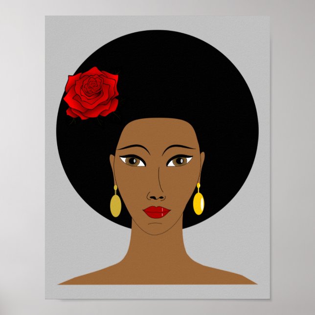 Afro Hair Black Girl Poster (Vorne)