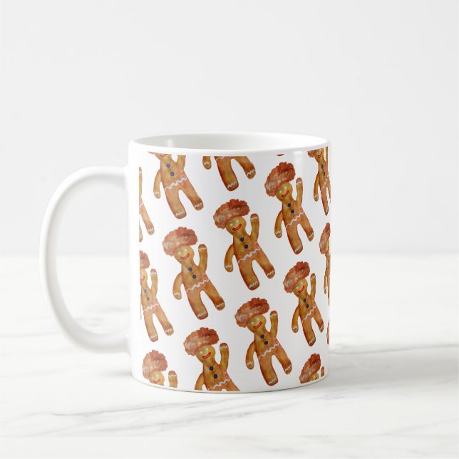 Afro Hair Gingerbread Tasse (Links)