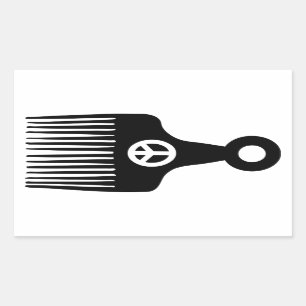 Afro Hair Peace Rechteckiger Aufkleber