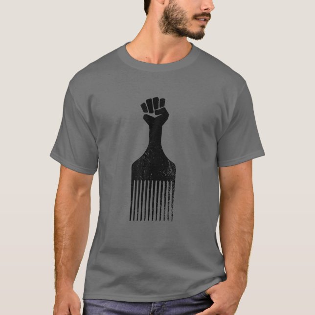 Afro Hair Pick aus erster schwarzer Geschichte T-Shirt (Vorderseite)