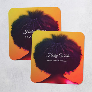 Afro Hair Quadratische Visitenkarte