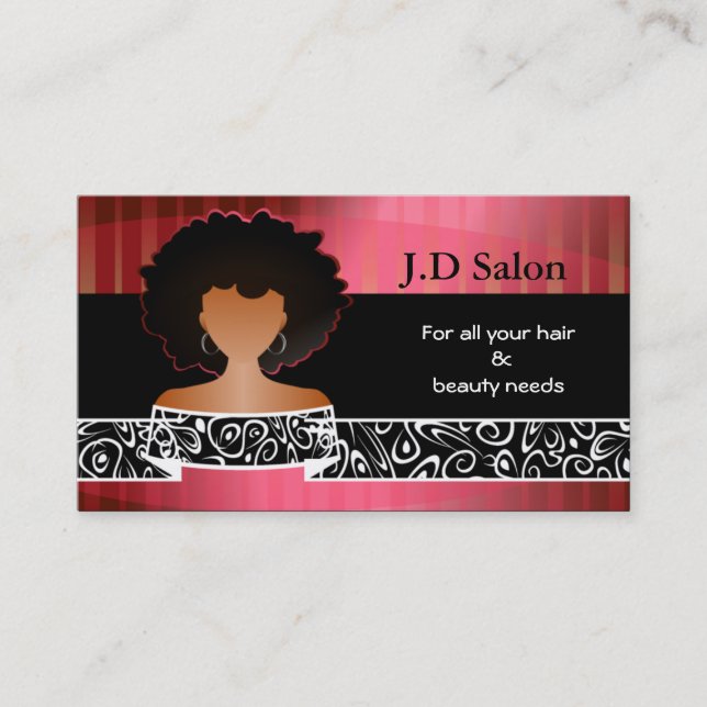 Afro Hair Salon Geschäftskarten Visitenkarte (Vorderseite)