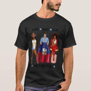 Afro-haitianische Chefin Damen Flagge von Haiti T-Shirt