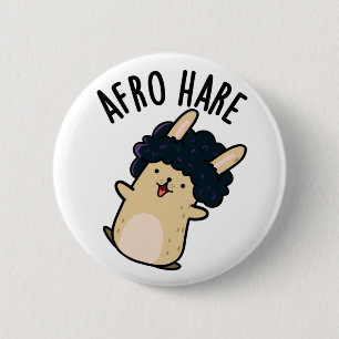 Afro Hare Funny Rabbit mit Afro Puff Button
