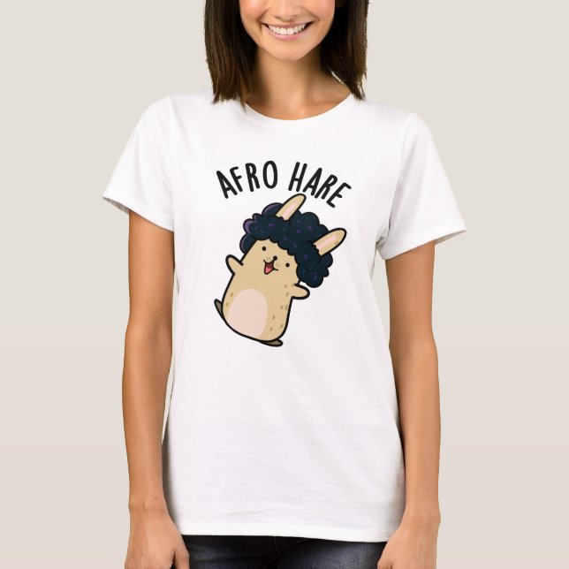 Afro Hare Funny Rabbit mit Afro Puff T-Shirt (Vorderseite)