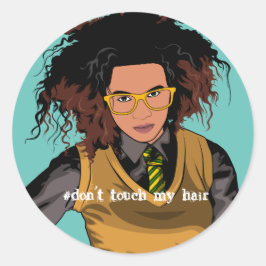 Afro-irische Schülerin sagt: "Touch meine Haare ni Runder Aufkleber