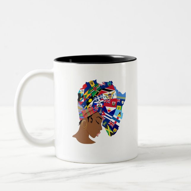 Afro Karibische Königin Zweifarbige Tasse (Links)
