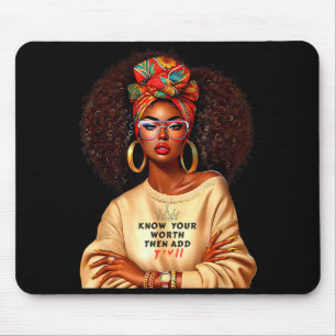 Afro-Königin Schwarze Frau Afrikanisches Melanin S Mousepad