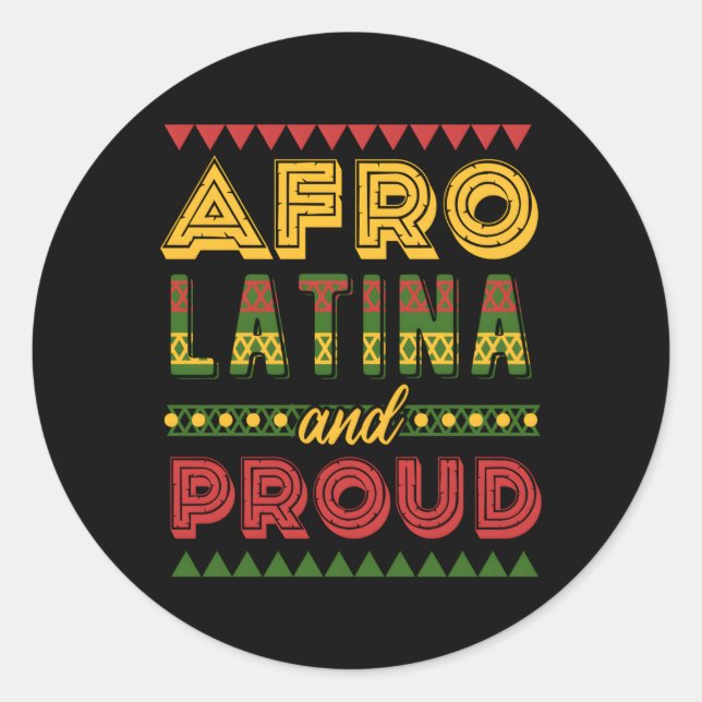 Afro Latin Pride Afro Latina Runder Aufkleber (Vorderseite)