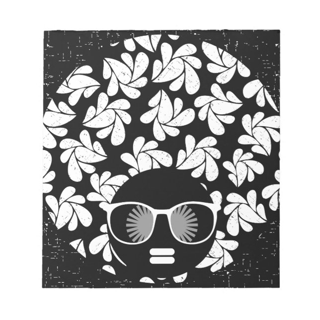 Afro Liebe Black & White Notizblock (Vorderseite)