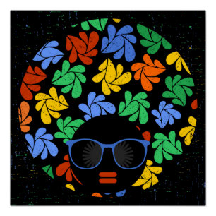 Afro Liebe farbenfrohe Wand dekor Poster