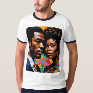 Afro-Liebe Retro-Power-Couple-T-Shirt T-Shirt