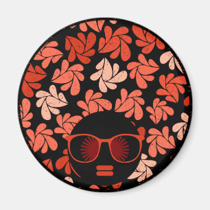 Afro Love Coralrote Kissen Magnet