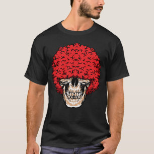 Afro-Mann-Schädel: Üppiges Lockiges Rotes Haar T-Shirt