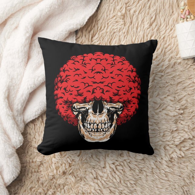 Afro-Man's Skull: Überreichlich Curly Red Hair Kissen (Decke)
