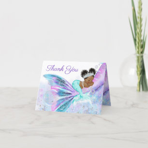 Afro Meerjungfrau Baby Shower Danksagungskarte Dankeskarte