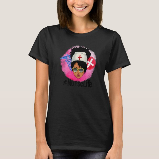 Afro Melanin Queen RN Black T-Shirt (Vorderseite)