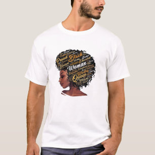 Afro Melanin Queen T-Shirt Strong Black Natural Af