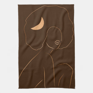 Afro Moon Girl Geschirrtuch