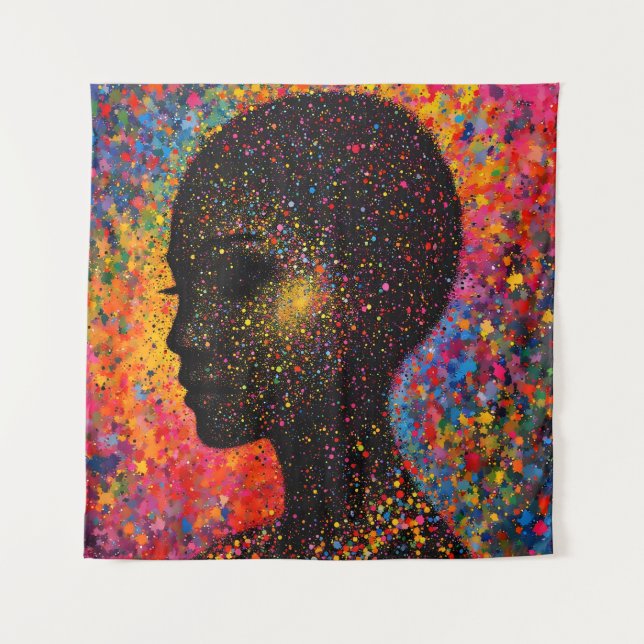 Afro Nebula Flüstern – Feier der schwarzen Geschic Wandteppich (Vorderseite)