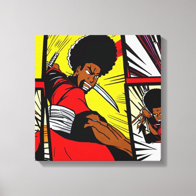 Afro Ninja Leinwanddruck (Vorderseite)
