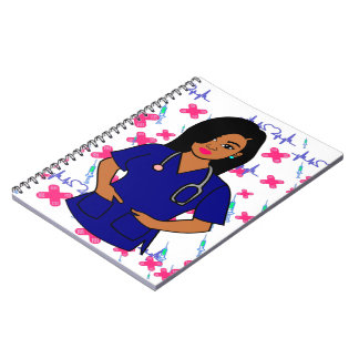 Afro Nurse Caregiver Registered Nurse Woman Notizblock