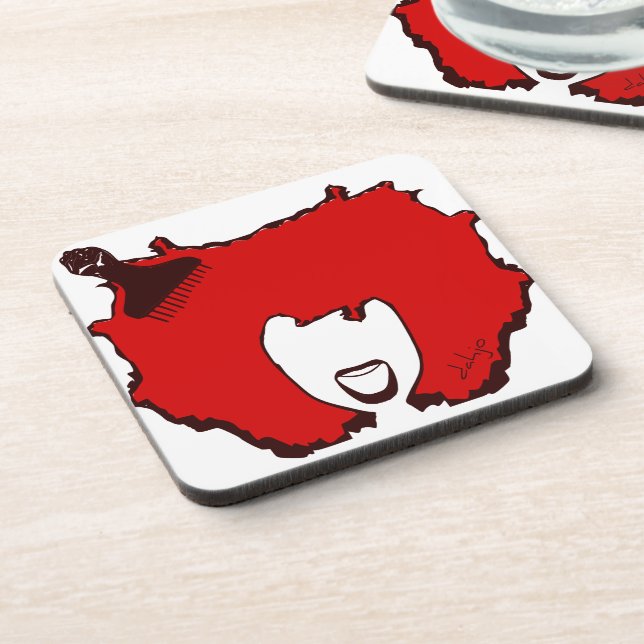 Afro Pick Getränkeuntersetzer (Linke Seite)