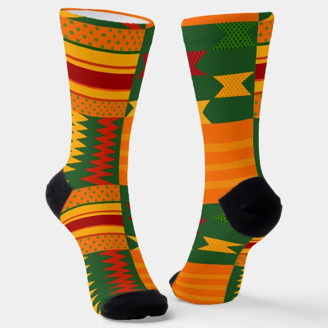 Afro Pop Farbige Kente Socken (Gewinkelt)