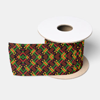Afro Pop Kente Design Satin Ribbon Satinband