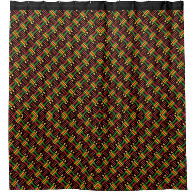 Afro Pop Supreme Dark Duschvorhang (Vorderseite)