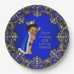 Afro Prinz Baby Shower Papier Teller