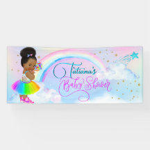 Afro Puff Baby Girl Pastel Rainbow Baby Dusche
