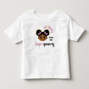 Afro Puff Superpower Black Girl Kinder Shirt