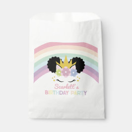 Afro Puff Unicorn Rainbows Geburtstagsparty Geschenktütchen