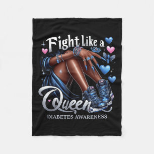 Afro Queen kämpft wie eine Queen Diabetes Awarenes Fleecedecke