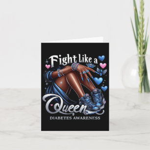 Afro Queen kämpft wie eine Queen Diabetes Awarenes Karte