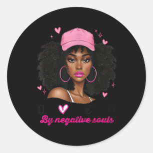 Afro Queen Sy Black Woman Unbothe Runder Aufkleber