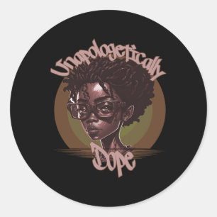 Afro Queen unapologetisch Dope Black History Mon Runder Aufkleber