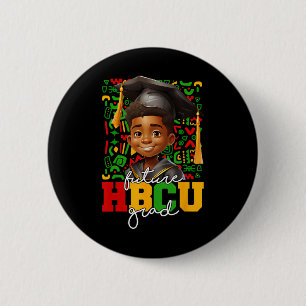 Afro Schwarzer Junge College-Abschluss Zukunft Hbc Button