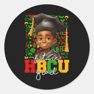 Afro-Schwarzer Junge College-Abschluss Zukunft Hbc Runder Aufkleber