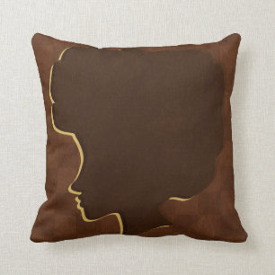 Afro-Silhouette-Amerikaner Mojo Throw-Kissen Kissen