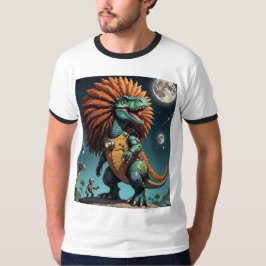 Afro Space Dino Kosmischer Roboter Jungle Tshirt