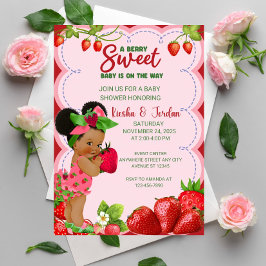 Afro Strawberry Baby Shower Einladung African Ame