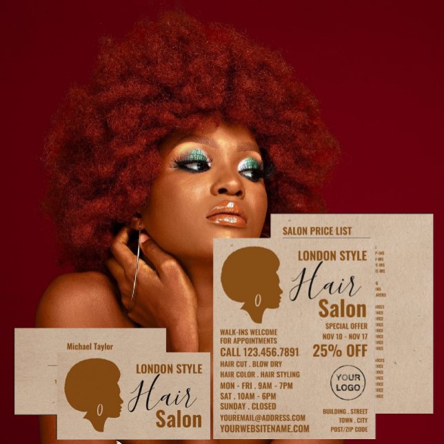 Afro Style, Haare Stylist, Friseur Salon Business  Visitenkarte (Von Creator hochgeladen)