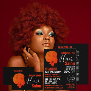 Afro Style, Haare Stylist, Friseur Salon Business  Visitenkarte