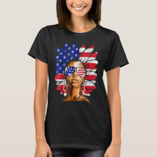 Afro Sunflower African American 4. Juli Melani T-Shirt