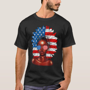 Afro Sunflower African American 4. Juli Melani T-Shirt